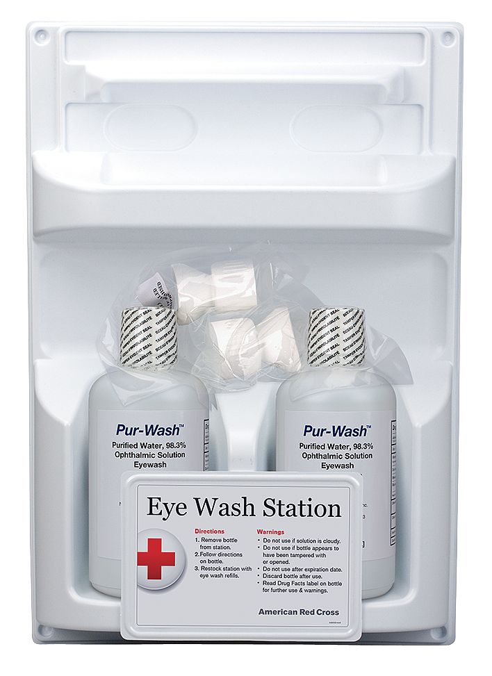 AMERICAN RED CROSS Eye Wash Station, 2-32 oz. Bottles, 711005
