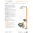 Guardian G1994HFC Safety Shower Eye/Face Wash Station, Hand/Foot Control, All-Stainless