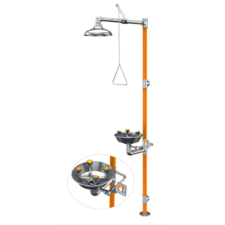 Guardian G1994 Safety Shower with WideArea Eye/Face Wash Station, AllStainless Steel
