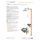 Guardian G1994 Safety Shower with WideArea Eye/Face Wash Station, All-Stainless Steel