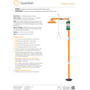 Guardian G1662 Free Standing Emergency Drench Shower, Plastic Head