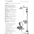Guardian G1902BC-HFC Safety Shower with Eyewash Station, Hand/Foot Control, Stainless Steel Bowl with Stainless Steel Bowl Cover