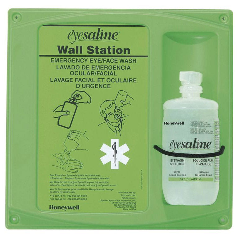 Honeywell Eyesaline Bottle Eyewash Station, Single, 16 oz