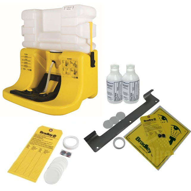 Bradley KIT S19921 Gravity Fed Portable Eye Wash Station w/ Clear