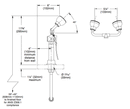 Bradley S19-465EFW Deck Mount Drench Hose Angled Eye Face Wash
