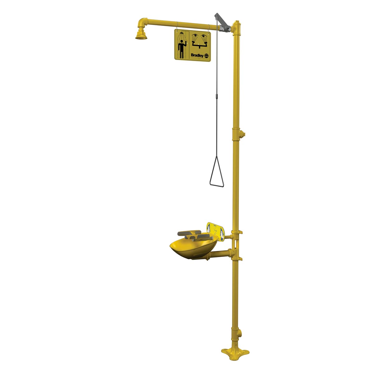 Bradley S19314BFPB Halo Safety Shower Eye/Facewash, Barrier Free ADA, Plastic Bowl