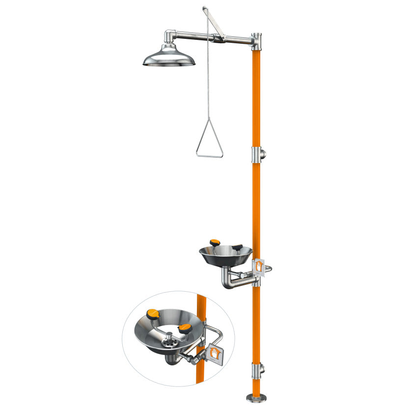Guardian G1996 Safety Station with Eye/Face Wash Station, All-Stainless Steel
