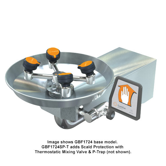 Guardian GBF1724SP-T Barrier-Free Eye/Face Wash Station w/ Scald Protection + P-Trap