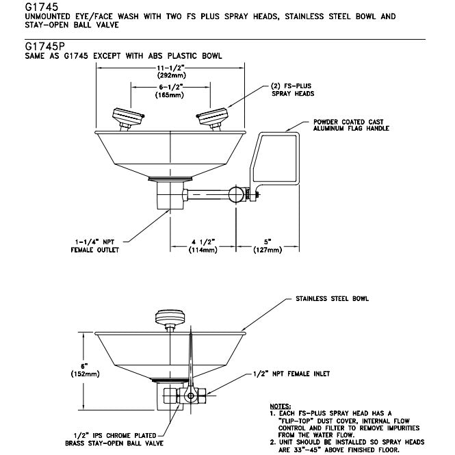Guardian G1745 Unmounted Eye/Face Wash