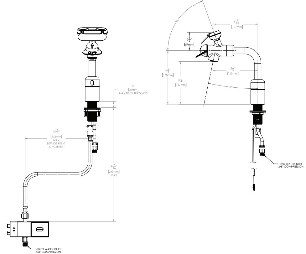 Speakman Eyesaver SEF-18100-TMV Battery Powered Sensor Eyewash Faucet & 1070 TMV - SEF-18100-TMV