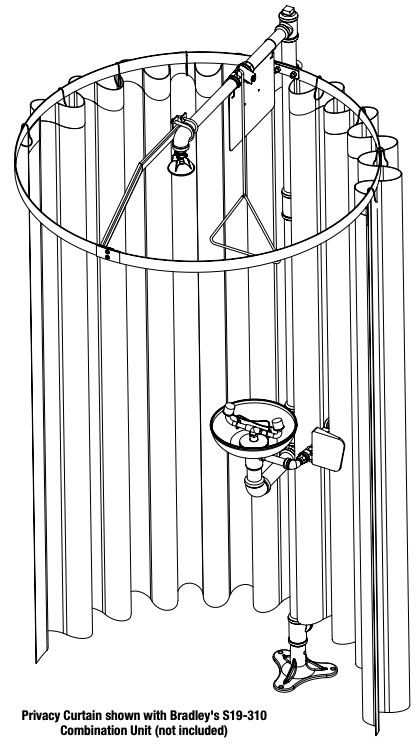 Bradley S19-330 Safety Shower Eyewash Privacy Curtain