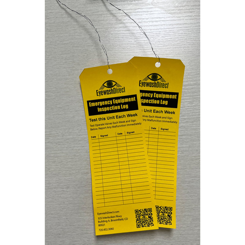 Eyewash Direct - Eyewash Inspection Tag - Yellow (10 Pack)