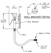 Haws 8901B Wall-Mounted Body Spray w/ 8' Hose