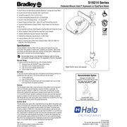 Bradley S19214PDCFW Halo Eye Face Wash w/ Plastic Dust Cover, Pedestal Mount