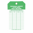 Top Brand Eye Wash/Shower Inspection Tag, Emergency Shower & Eye Wash Test Record, 7" Height, 4" Width - 4ZH14