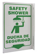 Zing Safety Shower L Sign, Bilingual, English/Spanish, 11x8, 2619
