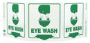 Zing Eye Wash Sign, 7-1/2 x 20In, GRN/WHT, ENG - 3054G