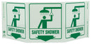 Zing Safety Shower Tri View Glow in the Dark Sign, 7x20, 3059G