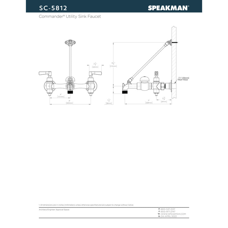 Speakman SC-4072-E-LD Badarmatur – Poliertes Chrom, 0,5 GPM, Für Waschbecken