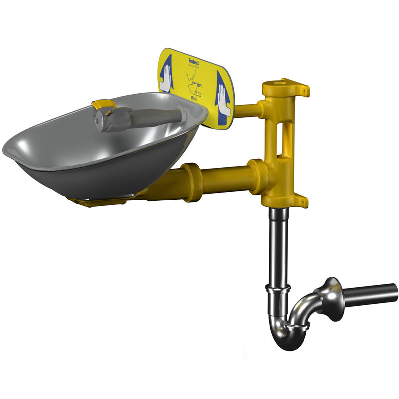 Bradley S19224BPT Eyewash, Stainless Steel Bowl, Tailpiece & P-Trap