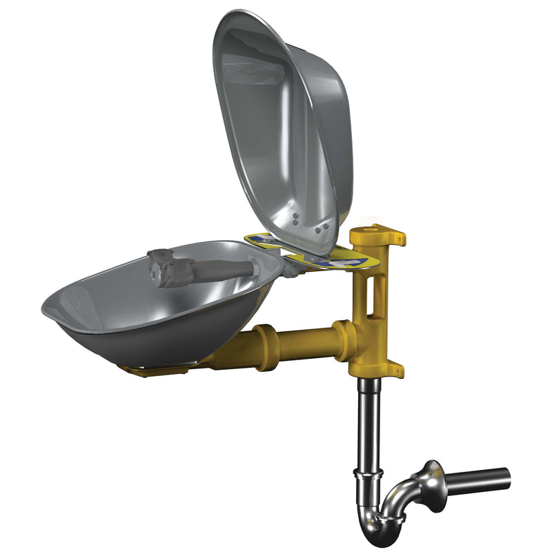 Bradley S19224DCPT Eyewash, Stainless Steel Bowl & Dust Cover, Tailpiece & P-Trap