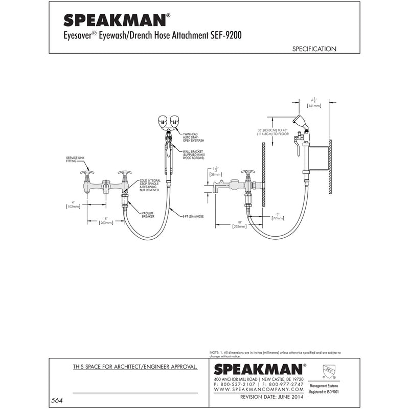 Speakman SEF-9200 Eyesaver(R) Eyewash/Drench Hose Attachment
