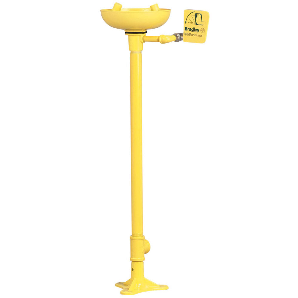 Bradley S19-210 Pedestal Mount Eye Wash Station w/ Plastic Eyewash Bowl