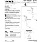 Bradley S19-465EFW Deck Mount Drench Hose Angled Eye Face Wash