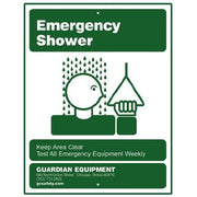 Guardian 250-009G Emergency Safety Shower Sign, (no mounting ties)