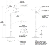 Guardian G1825P Eyewash Station, Pedestal Mounted, Plastic Bowl