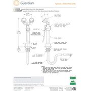 Guardian G5022VB Vacuum Breaker Eyewash/Drench Hose Unit, Deck Mounted