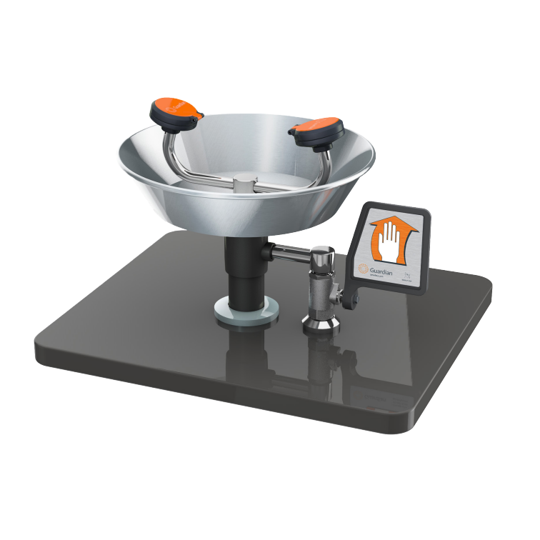 Guardian G1755 Eye/Face Wash, Deck Mounted, Stainless Steel Bowl