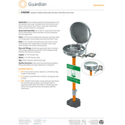 Guardian G1825BC Eyewash, Pedestal Mounted, Stainless Steel Bowl