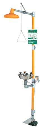 Guardian G1909HFC Safety Shower with WideArea Eye/Face Wash, Hand/Foot Control, Stainless Bowl
