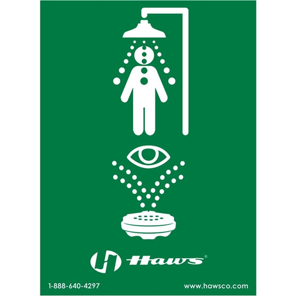 Haws SP178 Combination Eyewash Safety Shower Sign | Eyewashdirect.com
