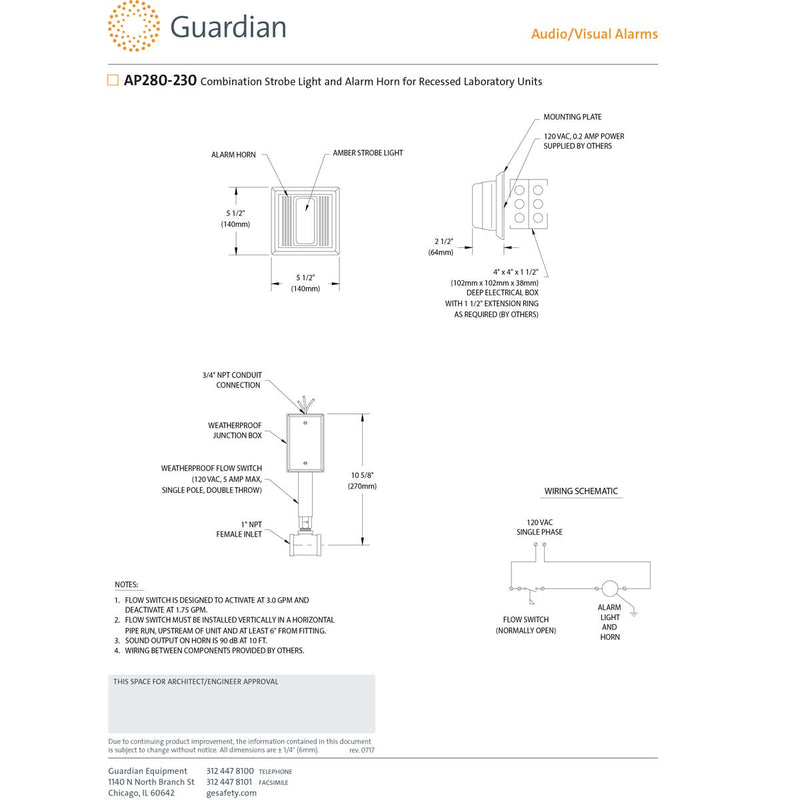 Guardian  AP280-235 Electric Alarm Unit, Double Pole Double Throw