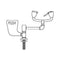 Speakman SE-572-LH Tabletop mounted eyewash, twin aerated sprays, stay open ball valve