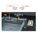 Guardian G1893LH Eyewash, Deck Mounted 90 Swivel, All-Stainless Steel, Left Hand Mounting