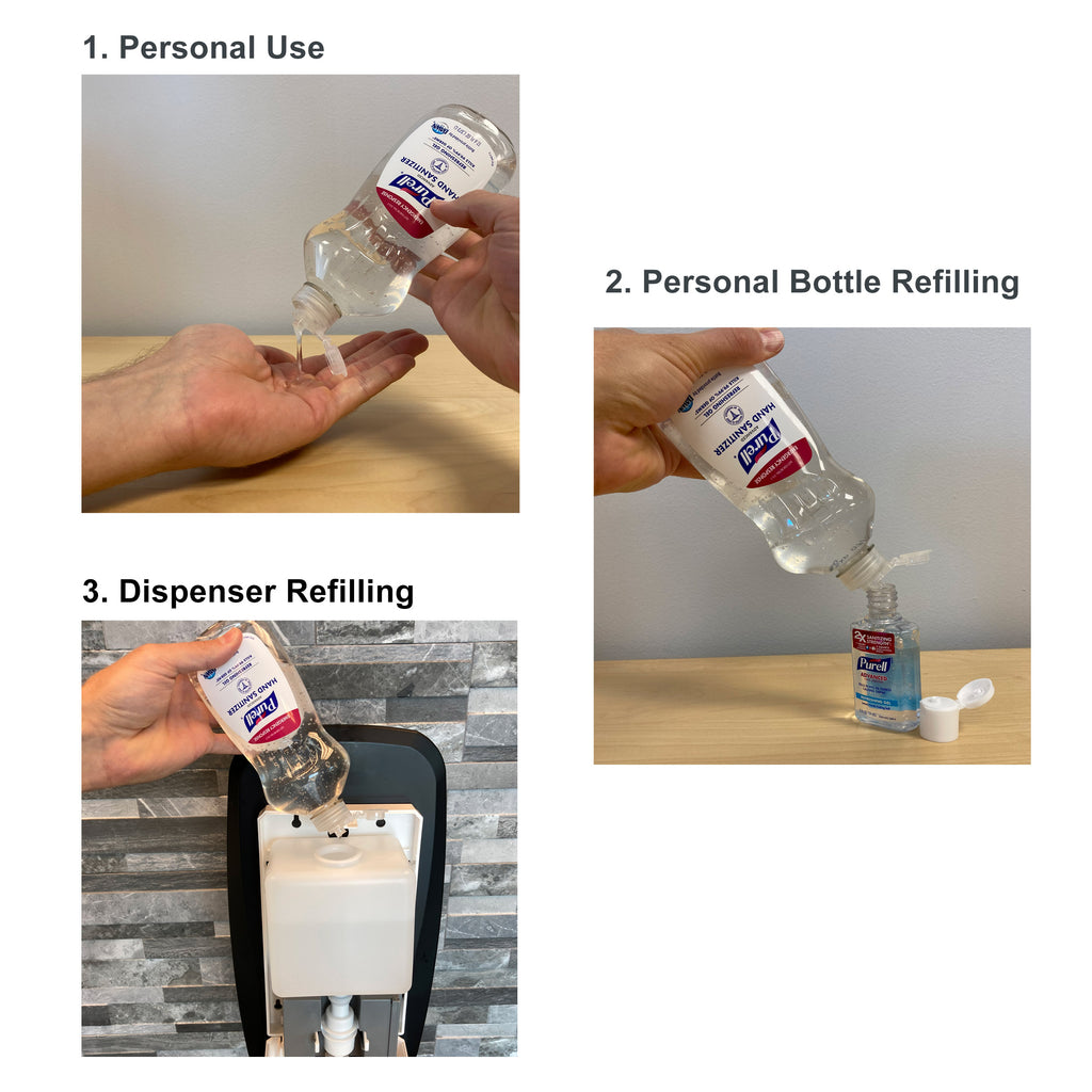 Purell Hand Sanitizer 12.6 oz Pour Bottle, 70% Ethyl Alcohol Gel, PK12 - 9747-12 C3066839