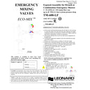 Leonard LF Single Drench / Combination Emergency Shower Thermostatic Mixing Valve, 20 GPM - TM-600-LF