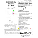 Leonard (TM-600-LF) Single Drench / Combination Emergency Shower Thermostatic Mixing Valve, 20 GPM