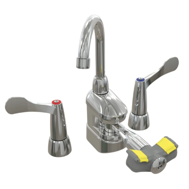 Bradley S19-500W Deck-Mount Swing-Activated Faucet/Eyewash Unit, Wrist Blade Faucet, Right Hand