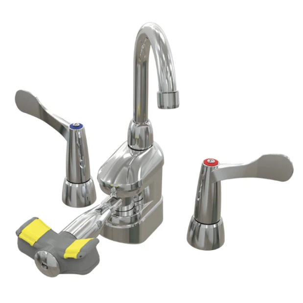 Bradley S19-505W Deck-Mount Swing-Activated Faucet/Eyewash Unit, Wrist Blade Faucet, Left Hand