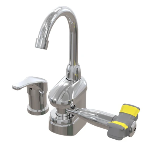 Bradley S19-500M Deck-Mount Swing-Activated Faucet/Eyewash Unit, Mixed Faucet, Right Hand