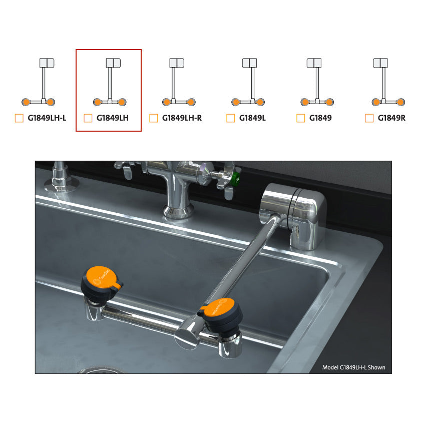 Guardian G1849LH Deck Mtd Swing Down Eye Wash