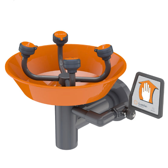 Guardian G1792 WideArea Eye/Face Wash, Wall Mounted, All-PVC Construction