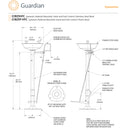 Guardian G1825P-HFC Ped Mtd Emergency Eye Wash