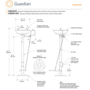 Guardian G1825HFC Eyewash Station, Pedestal Mounted, Hand/Foot Control, Stainless Steel Bowl