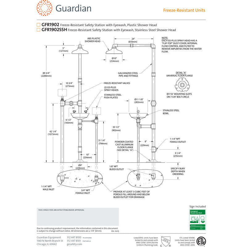 Guardian GFR1902SSH w/ 24" Bury Depth Valve