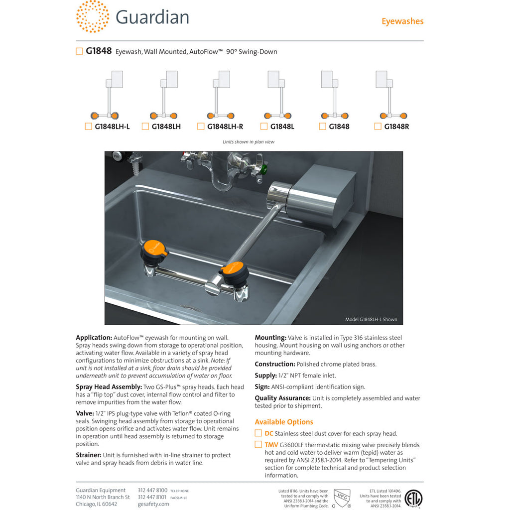 Guardian G1848LH-L, Custom Build - 9" Arm Swing Length